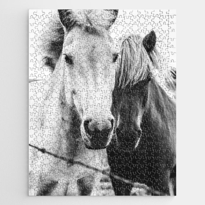 Horses Black and White Jigsaw Puzzle Gallery Image 1