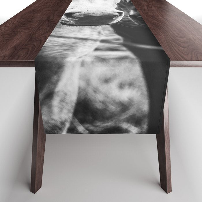 Horses Black and White Table Runner Gallery Image 1
