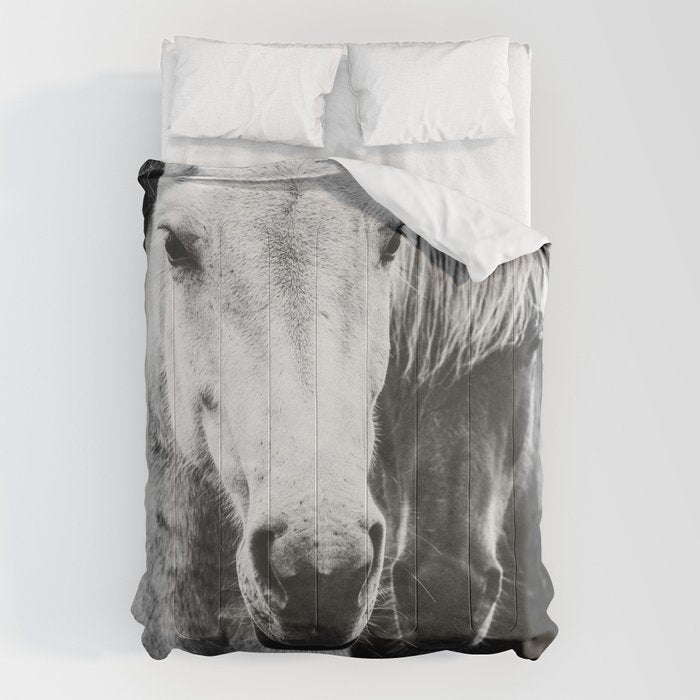 Horses Black and White Comforter Gallery Image 6