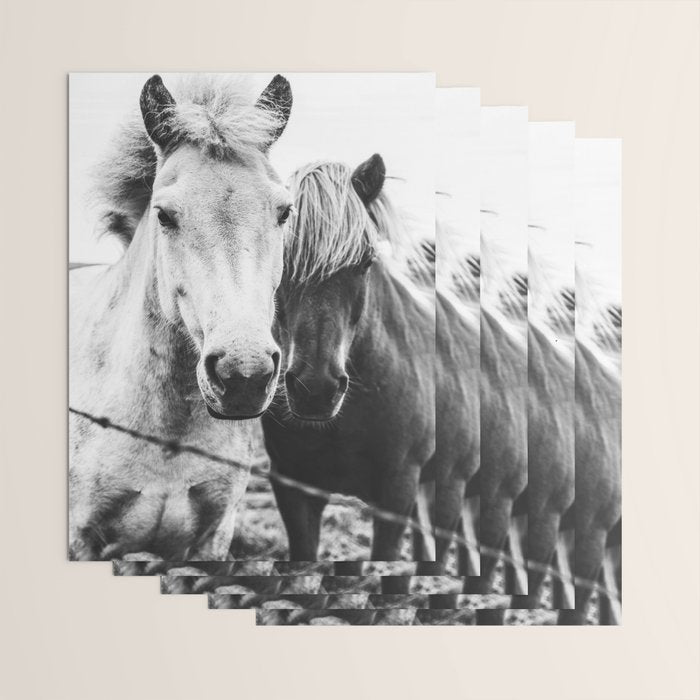 Horses Black and White Wrapping Paper Gallery Image 3