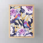 Bird in the rose bush D Mini Art Print Gallery Image 1