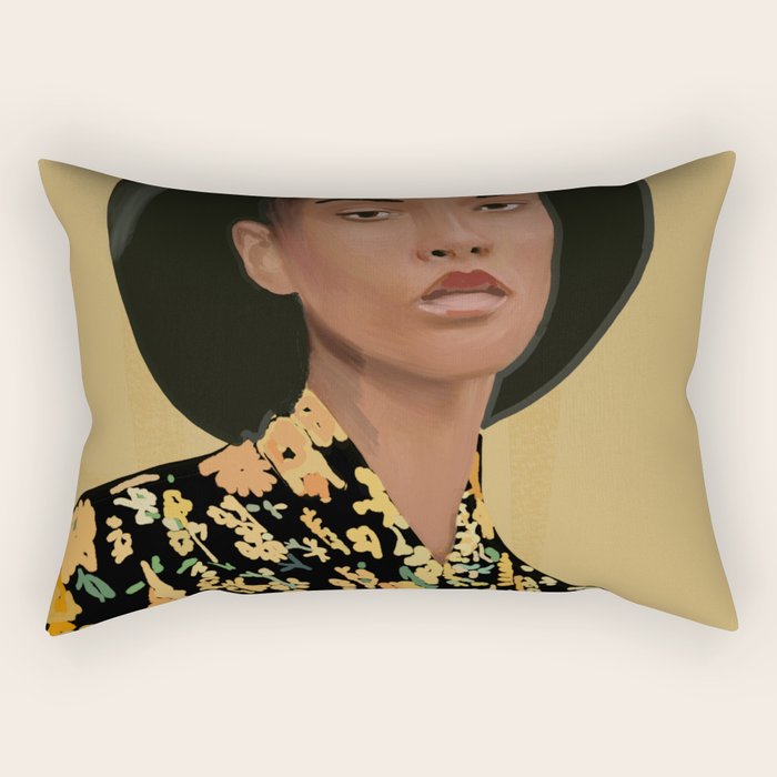 Girl Portrait 34 Rectangular Pillow Gallery Image 1