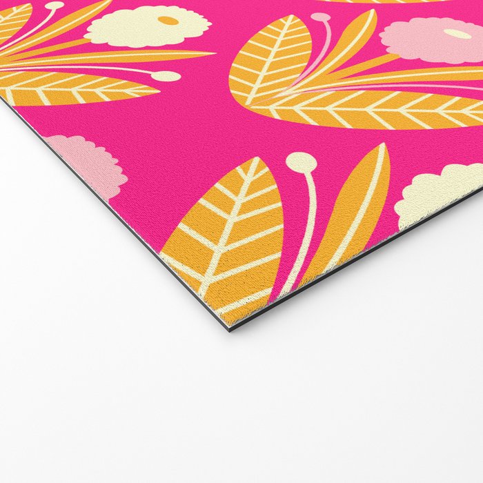 Happy White Dahlias Pattern - Hot Pink Welcome Mat Gallery Image 2