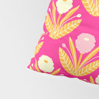 Happy White Dahlias Pattern - Hot Pink Pillow Sham Gallery Image 4