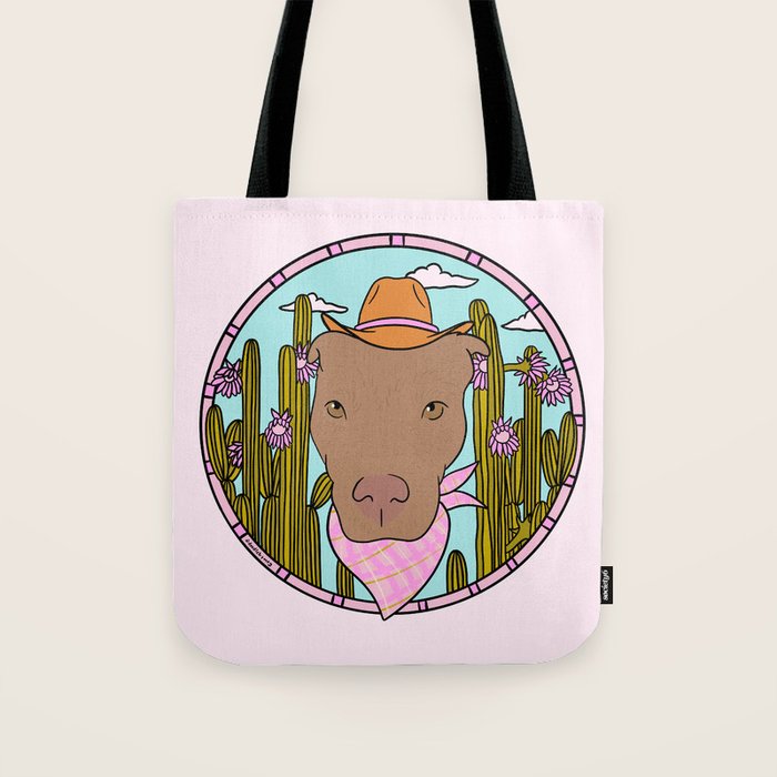 Cowboy Dog- Pitbull Tote Bag Gallery Image 1