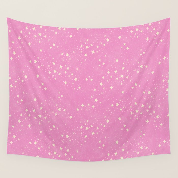 Stars - Pink Wall Tapestry Gallery Image 1