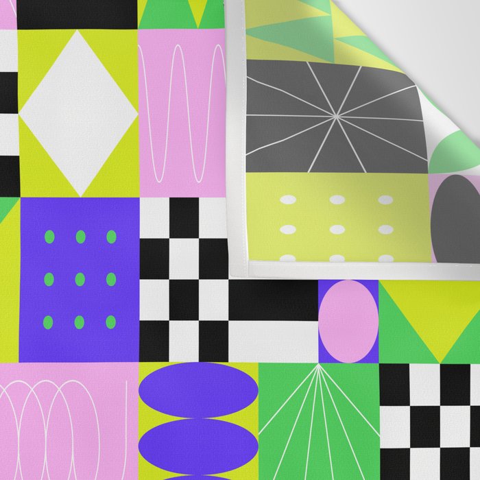 Modern geometric mosaic pattern art Wall Tapestry Gallery Image 3