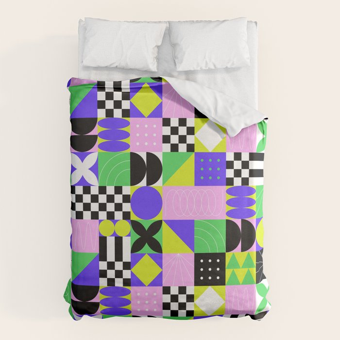 Modern geometric mosaic pattern art Duvet Cover Gallery Image 6