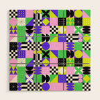 Modern geometric mosaic pattern art Wood Wall Art Gallery Image 1