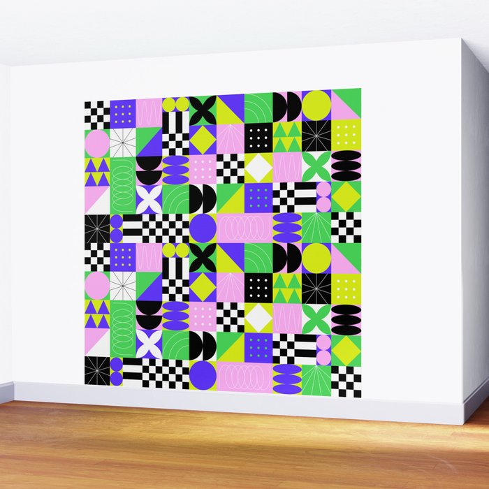 Modern geometric mosaic pattern art Wall Mural Gallery Image 2