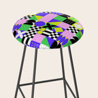 Modern geometric mosaic pattern art Stool Gallery Image 2