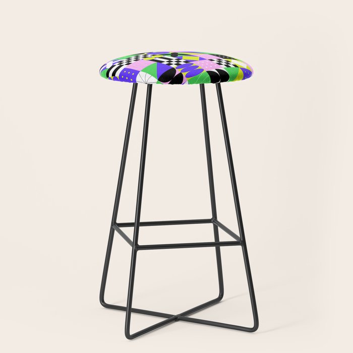 Modern geometric mosaic pattern art Stool Gallery Image 1