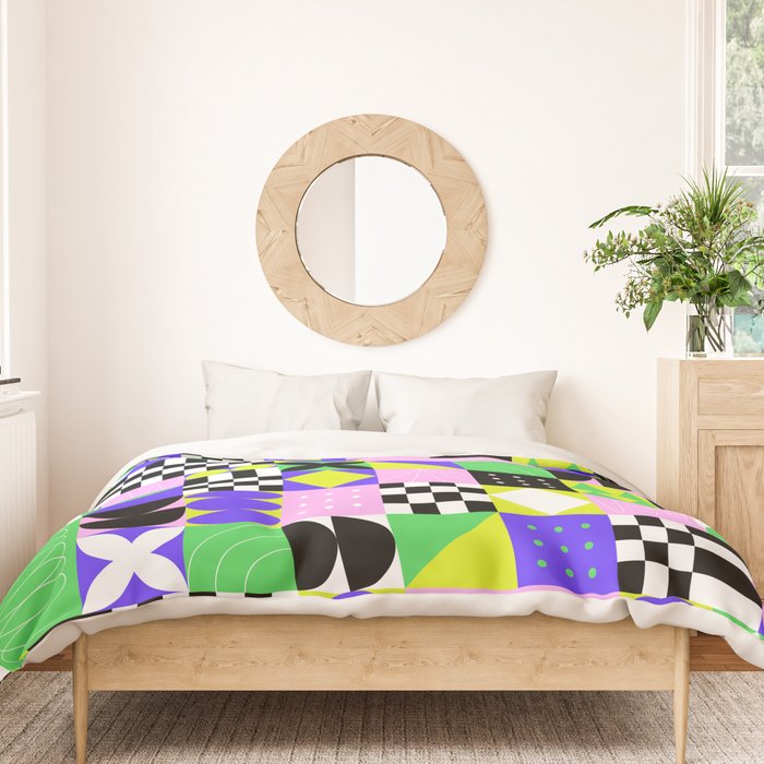 Modern geometric mosaic pattern art Duvet Cover Gallery Image 3