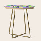 Modern geometric mosaic pattern art Side Table Gallery Image 1