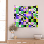 Modern geometric mosaic pattern art Wall Tapestry Gallery Image 2