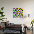 Modern geometric mosaic pattern art Wood Wall Art Gallery Image 2