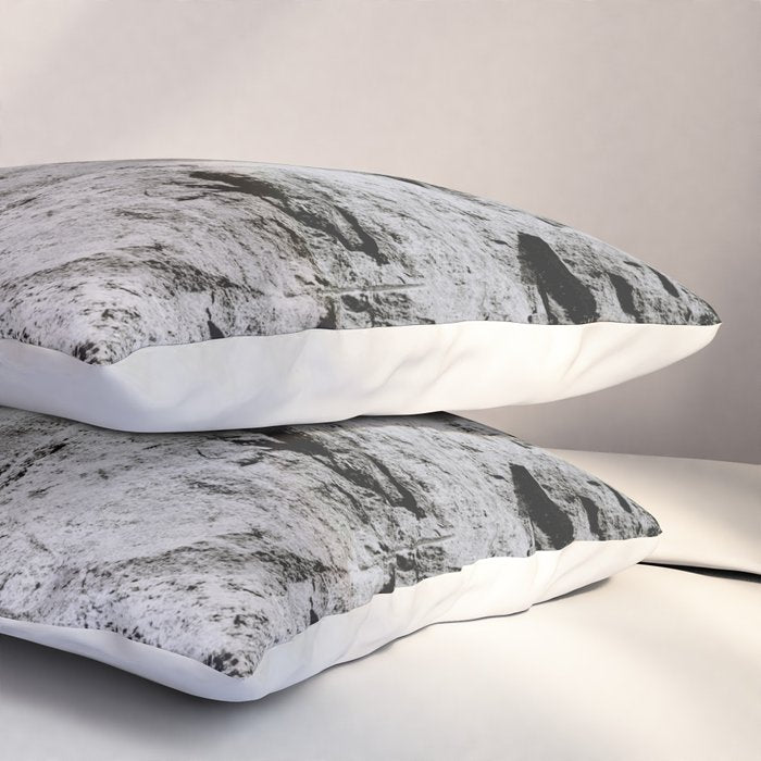 Workmen on face of George Washington, Mount Rushmore, South Dakota black and white photograph Pillow Sham Gallery Image 3