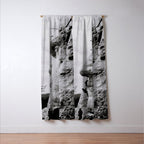 Workmen on face of George Washington, Mount Rushmore, South Dakota black and white photograph Window Curtain Gallery Image 3