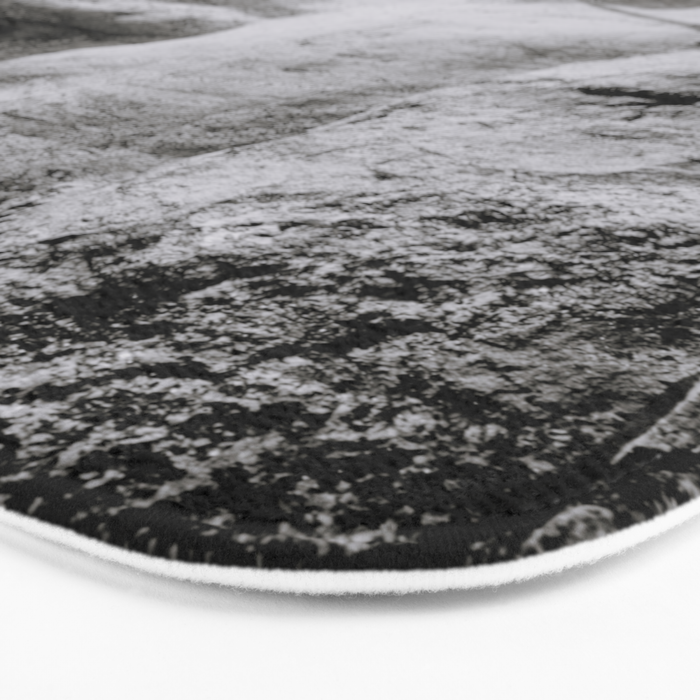 Workmen on face of George Washington, Mount Rushmore, South Dakota black and white photograph Bath Mat Gallery Image 3