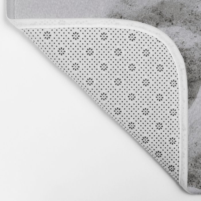 Workmen on face of George Washington, Mount Rushmore, South Dakota black and white photograph Bath Mat Gallery Image 2
