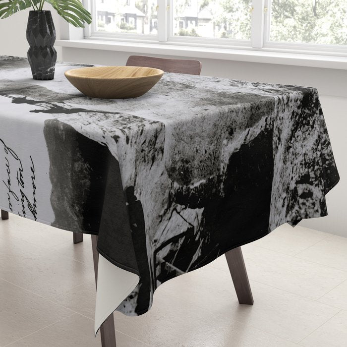 Workmen on face of George Washington, Mount Rushmore, South Dakota black and white photograph Tablecloth Gallery Image 3