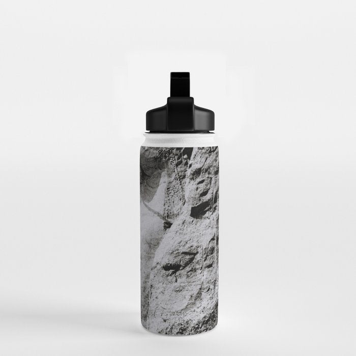 Workmen on face of George Washington, Mount Rushmore, South Dakota black and white photograph Water Bottle Gallery Image 2