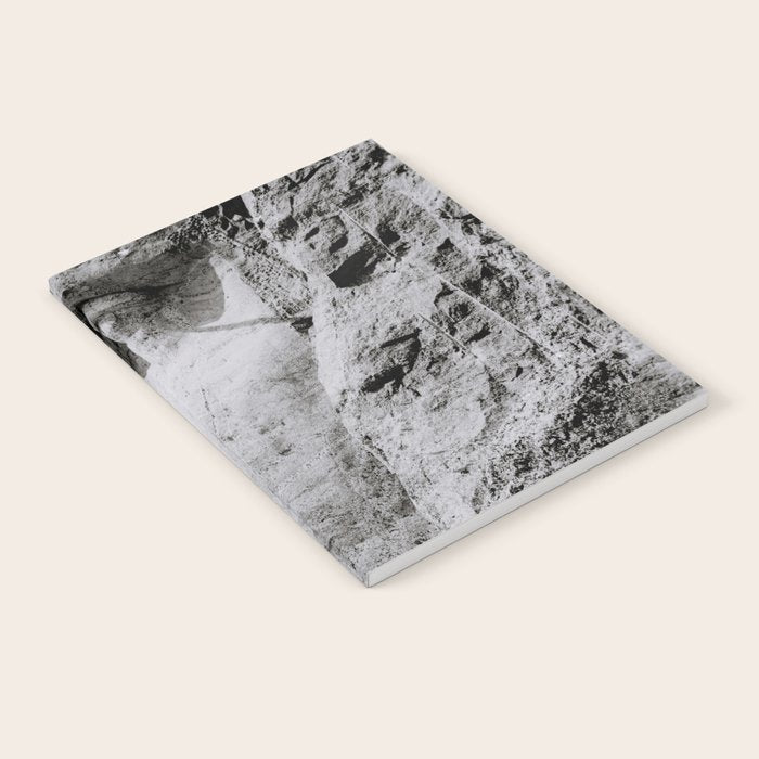 Workmen on face of George Washington, Mount Rushmore, South Dakota black and white photograph Notebook Gallery Image 1
