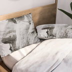 Workmen on face of George Washington, Mount Rushmore, South Dakota black and white photograph Pillow Sham Gallery Image 2