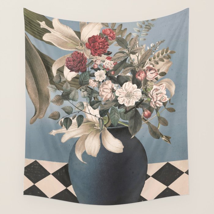 Flowers in The Vase Wall Tapestry Gallery Image 4