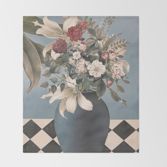 Flowers in The Vase Throw Blanket Gallery Image 2