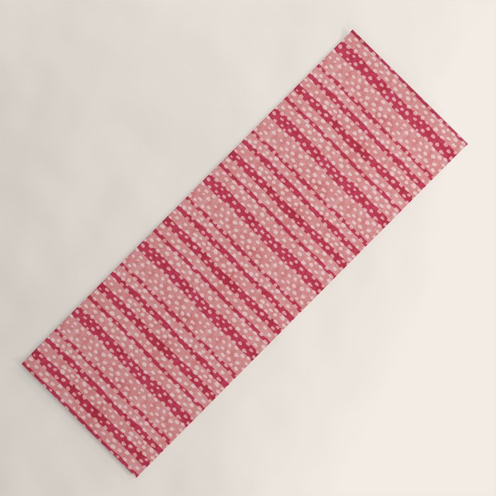 Dotted stripes - Red & pink Yoga Mat Gallery Image 1