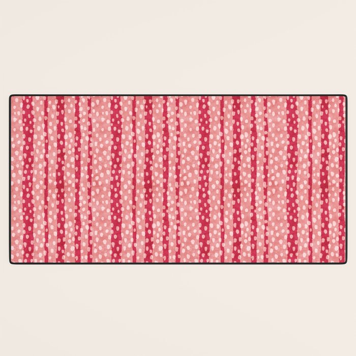 Dotted stripes - Red & pink Desk Mat Gallery Image 3