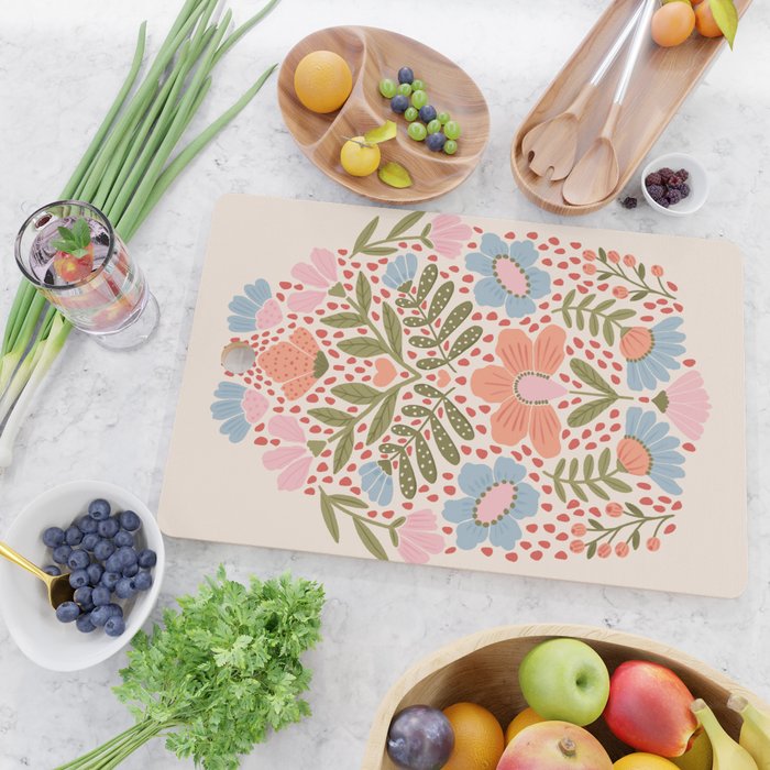 Spring Folksy Flower  Cutting Board Gallery Image 2