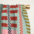 Vintage Striped Geometric Window Curtain Gallery Image 2