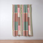 Vintage Striped Geometric Window Curtain Gallery Image 3