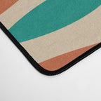 Midcentury Modern Multicolor Fish Stripes Pattern in Olive, Mustard, Orange, Teal, Beige Desk Mat Gallery Image 4