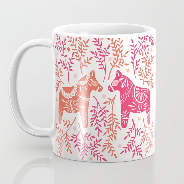 Swedish Dala Horses - Melon Palette Coffee Mug Gallery Image 3