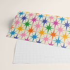 Colorful Retro Starbursts Mid Century Modern Atomic Star Pattern Wrapping Paper Gallery Image 2