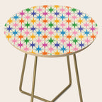 Colorful Retro Starbursts Mid Century Modern Atomic Star Pattern Side Table Gallery Image 2