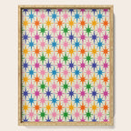 Colorful Retro Starbursts Mid Century Modern Atomic Star Pattern Serving Tray Gallery Image 1