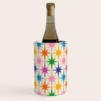 Colorful Retro Starbursts Mid Century Modern Atomic Star Pattern Wine Chiller Gallery Image 3