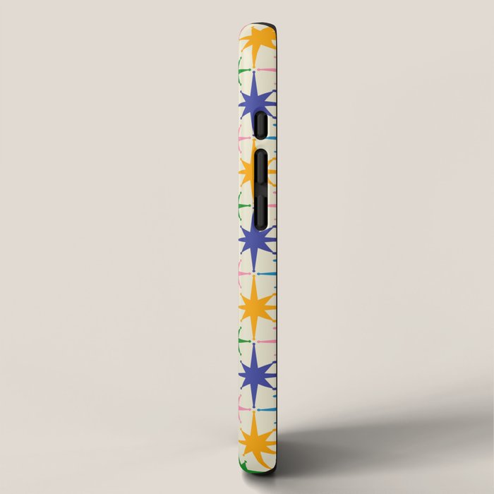 Colorful Retro Starbursts Mid Century Modern Atomic Star Pattern iPhone Case Gallery Image 2