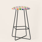 Colorful Retro Starbursts Mid Century Modern Atomic Star Pattern Stool Gallery Image 1