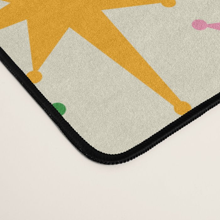 Colorful Retro Starbursts Mid Century Modern Atomic Star Pattern Desk Mat Gallery Image 4
