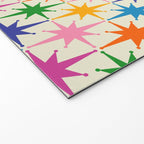 Colorful Retro Starbursts Mid Century Modern Atomic Star Pattern Welcome Mat Gallery Image 2