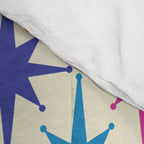 Colorful Retro Starbursts Mid Century Modern Atomic Star Pattern Comforter Gallery Image 4