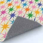Colorful Retro Starbursts Mid Century Modern Atomic Star Pattern Rug Gallery Image 4