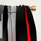Off the Grid - Abstract - Gray, Black, Red Window Curtain Gallery Image 2