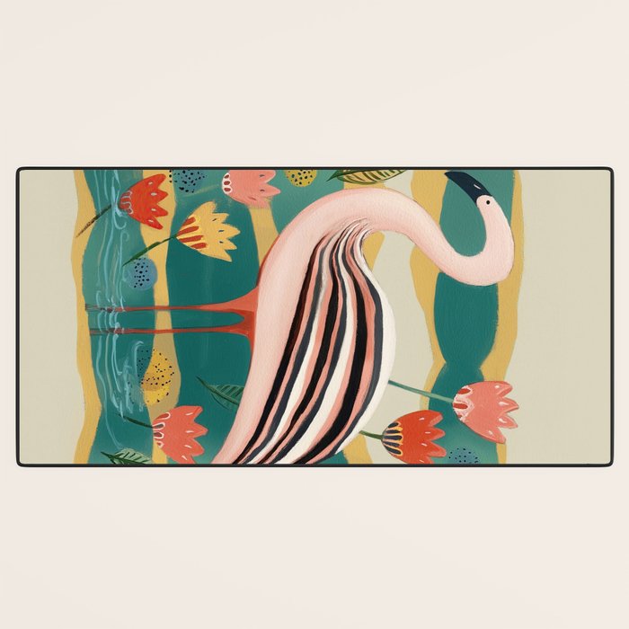 Pink Flamingo Desk Mat Gallery Image 3