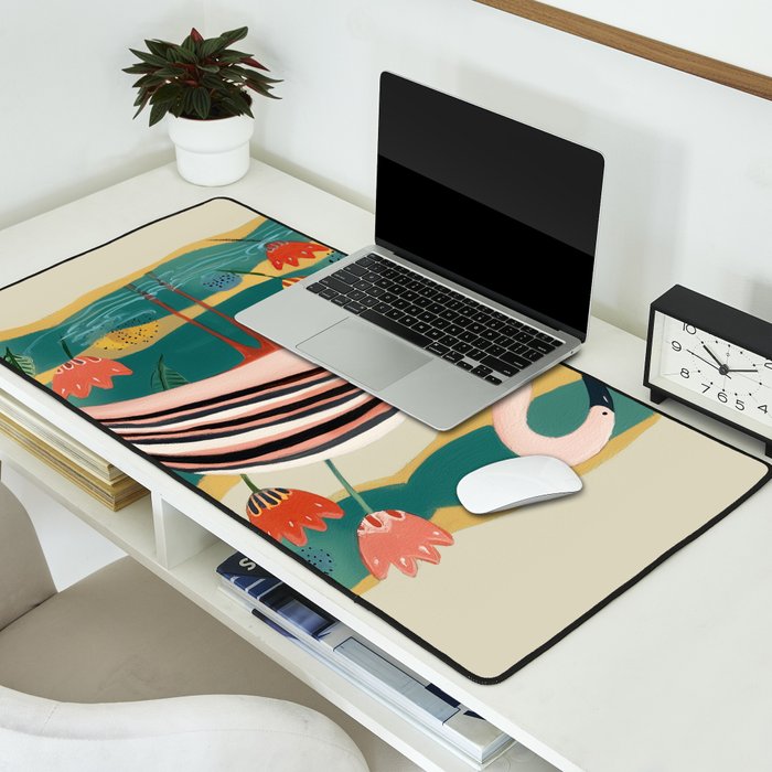Pink Flamingo Desk Mat Gallery Image 2